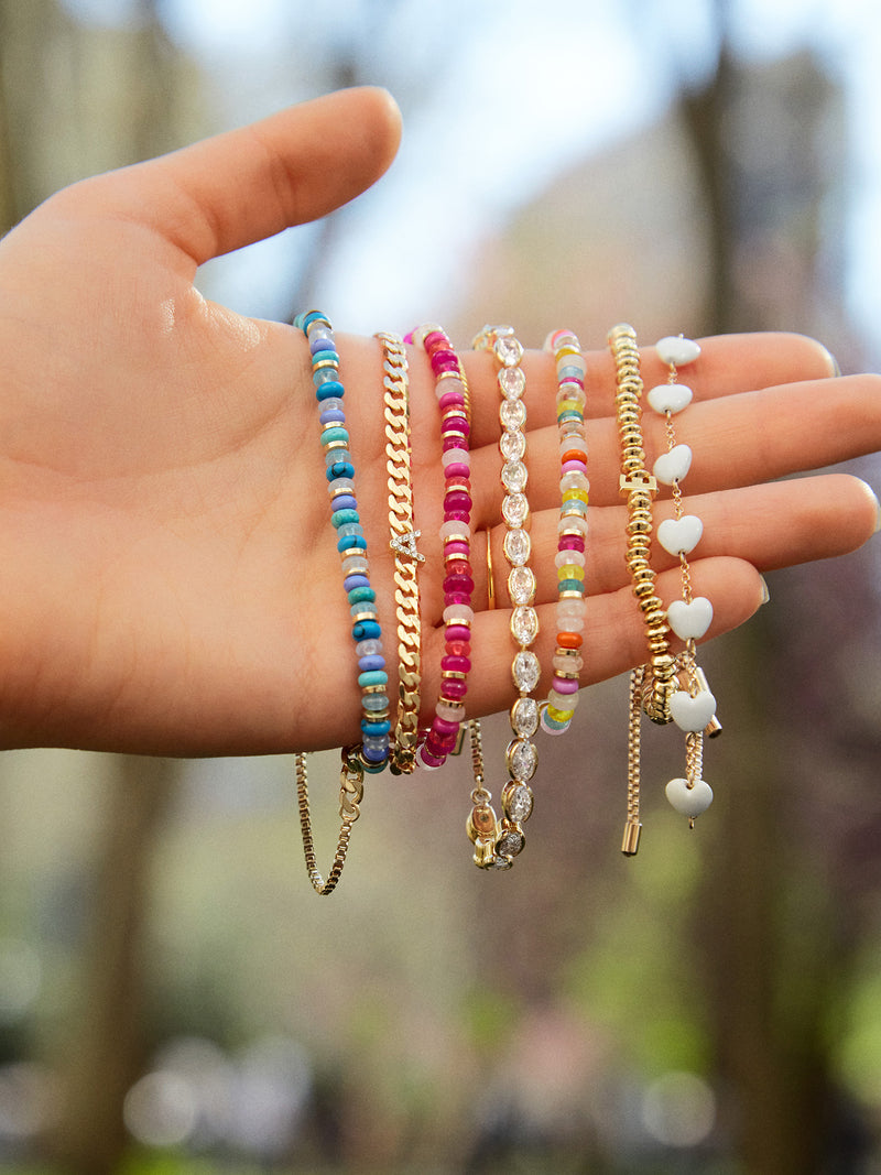 Gianna Semi-Precious Bracelet – Beaded stretch bracelet with semi-precious  stones – BaubleBar