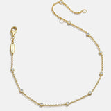 Yasmine 18K Gold Anklet - Gold/Pavé