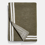 Your Name In Stripes Custom Blanket - Natural / Olive