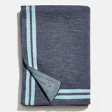Your Name In Stripes Custom Blanket - Light Blue / Dark Blue