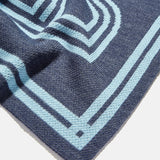 Your Name In Stripes Custom Blanket - Light Blue / Dark Blue