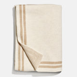 Your Name In Stripes Custom Blanket - Beige/Tan
