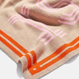Your Name In Stripes Custom Blanket - Tan / Pink