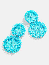 BaubleBar Erin Earrings - Aqua - Beaded statement earrings