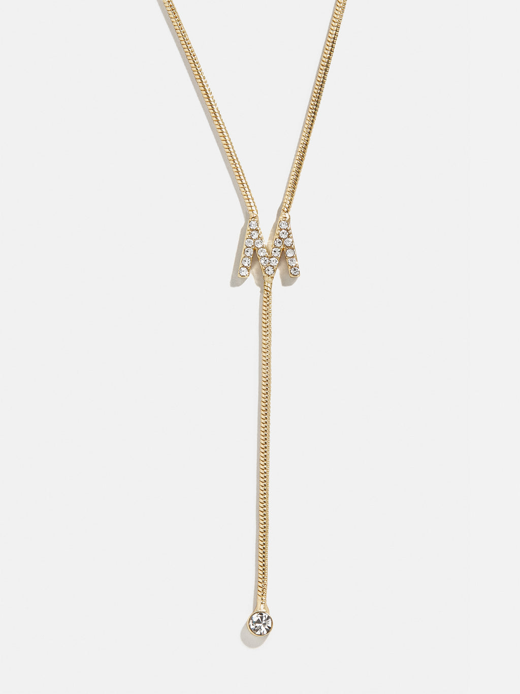 Pav Initial Y Chain Necklace Custom Initial Necklace BaubleBar pav-initial-y-chain-necklace-custom-initial-necklace-baublebar