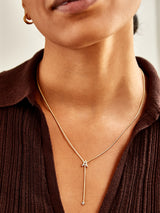 BaubleBar Pavé Initial Y-Chain Necklace - Gold/Pavé - 
    Initial pendant necklace
  
