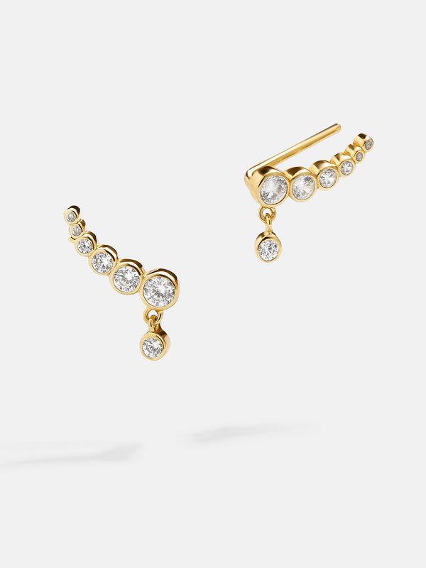 Denisse 18K Gold Earrings - Clear/Gold