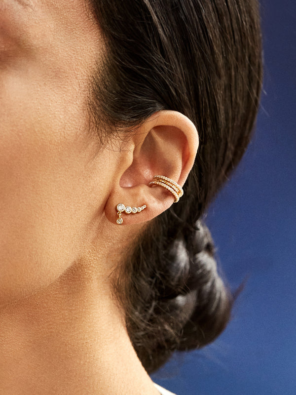 Denisse 18K Gold Earrings - Clear/Gold