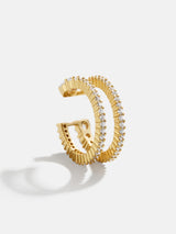 BaubleBar Kristina 18K Gold Ear Cuff - 18K Gold Plated Sterling Silver, Cubic Zirconia stones
