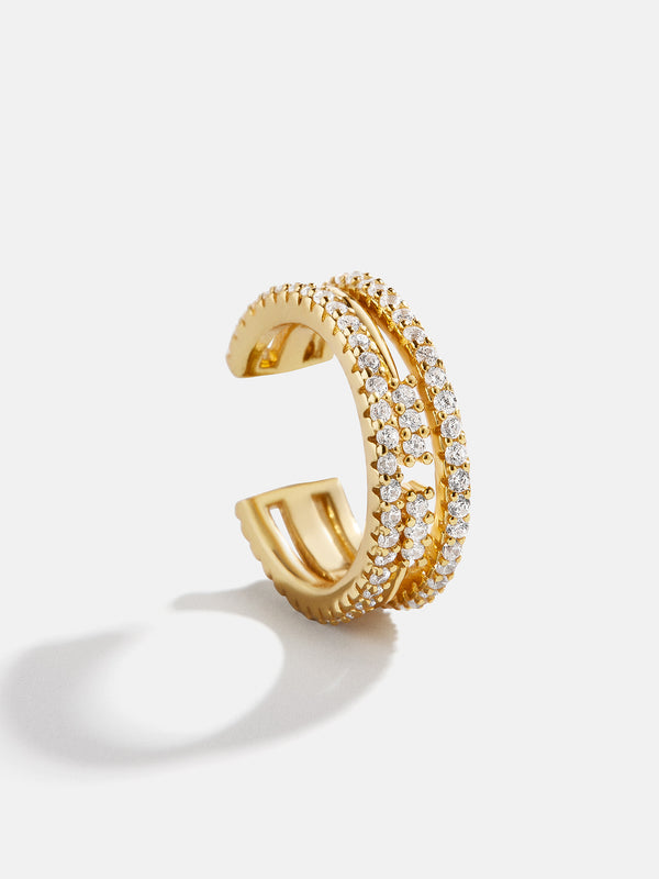 Kirsten 18K Gold Ear Cuff - Gold/Pavé