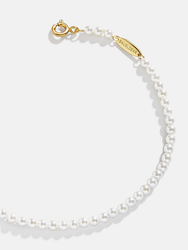 Ashley 18K Gold & Pearl Bracelet - White