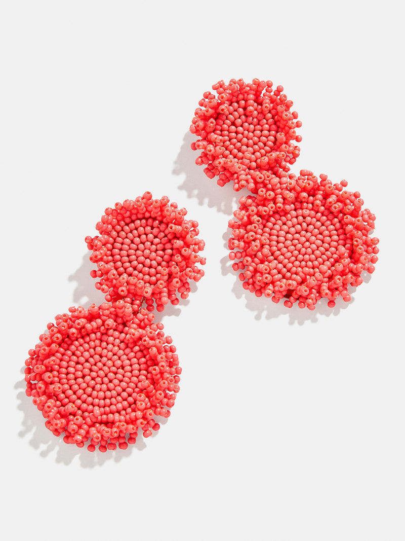 BaubleBar Erin Earrings - Coral - Beaded statement earrings