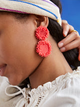 BaubleBar Erin Earrings - Coral - Beaded statement earrings