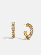 BaubleBar Gold and Crystal Tube Hoop Earrings - Gold/Pavé - 
    SALE STYLES START AT $10: This Week Only
  
