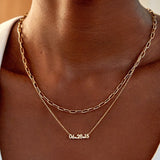 14K Gold Pavé Custom Number Necklace - 14K Gold. Pavé Cubic Zirconia Stones