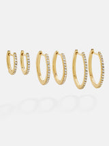 BaubleBar Niata 18K Gold Earring Set - Gold/Pavé - Get Gifting: Enjoy 20% Off​