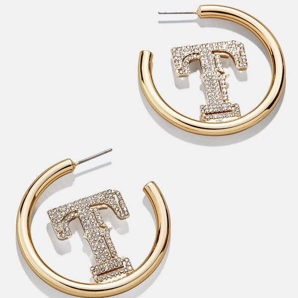 MLB Gold Logo Hoops - Texas Rangers – MLB hoop earrings