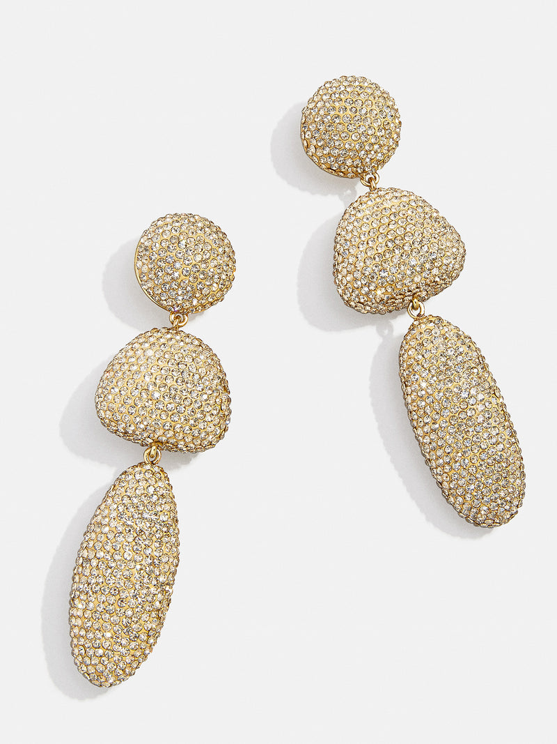 BaubleBar Gold - 
    Threaded pavé statement earrings
  
