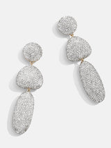 BaubleBar Silver - 
    Threaded pavé statement earrings
  
