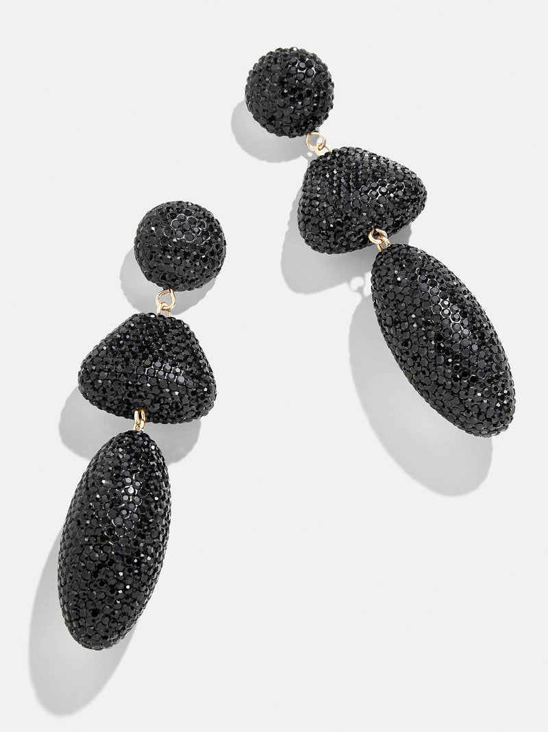 BaubleBar Black - 
    Threaded pavé statement earrings
  
