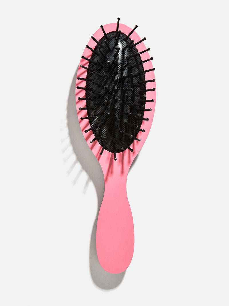 BaubleBar Block Font Mini Custom Hair Brush - Block Font Red/Pink - Personalized hair brush