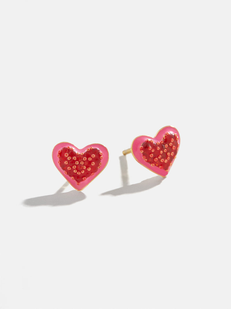 BaubleBar Child At Heart 18K Gold Kids' Earrings - Red - 18K Gold Plated Sterling Silver, Cubic Zirconia stones