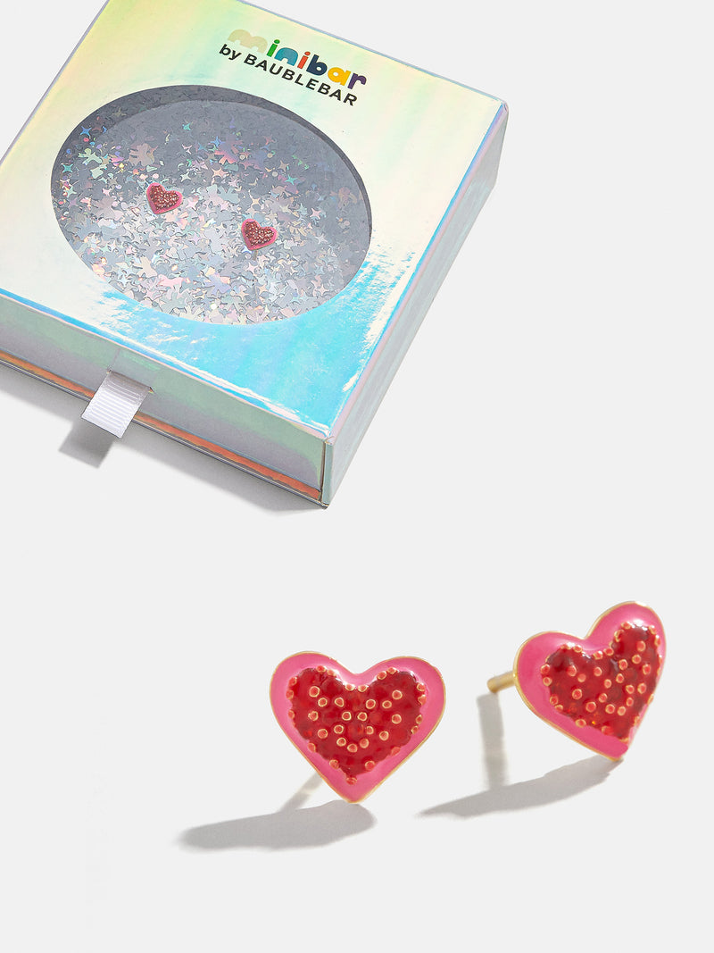 BaubleBar Child At Heart 18K Gold Kids' Earrings - Red - 18K Gold Plated Sterling Silver, Cubic Zirconia stones