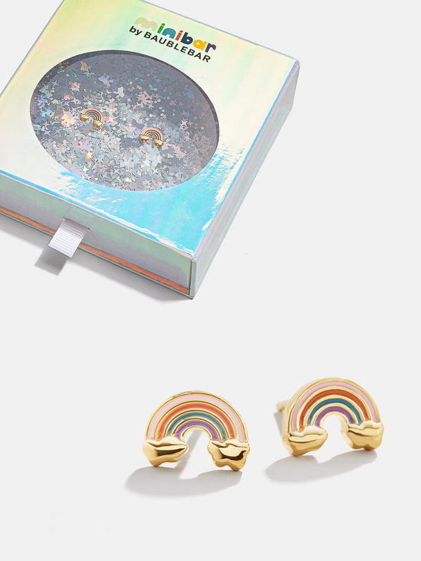 Over the Rainbow 18K Gold Kids' Earrings - Rainbow