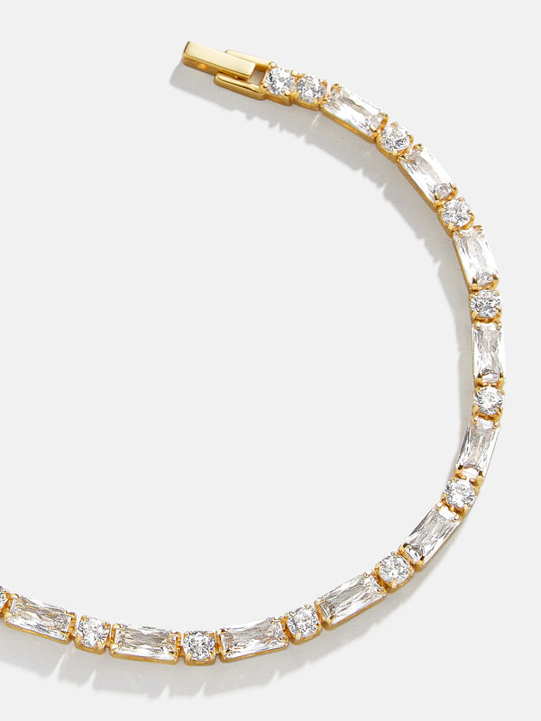 Kerri 18K Gold Tennis Bracelet - Clear/Gold