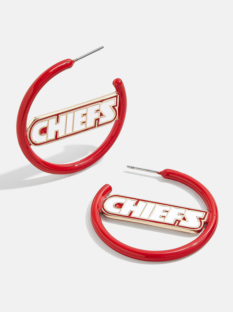 BaubleBar Kansas City NFL Chiefs Logo Hoops - Kansas City Chiefs - NFL hoop earrings