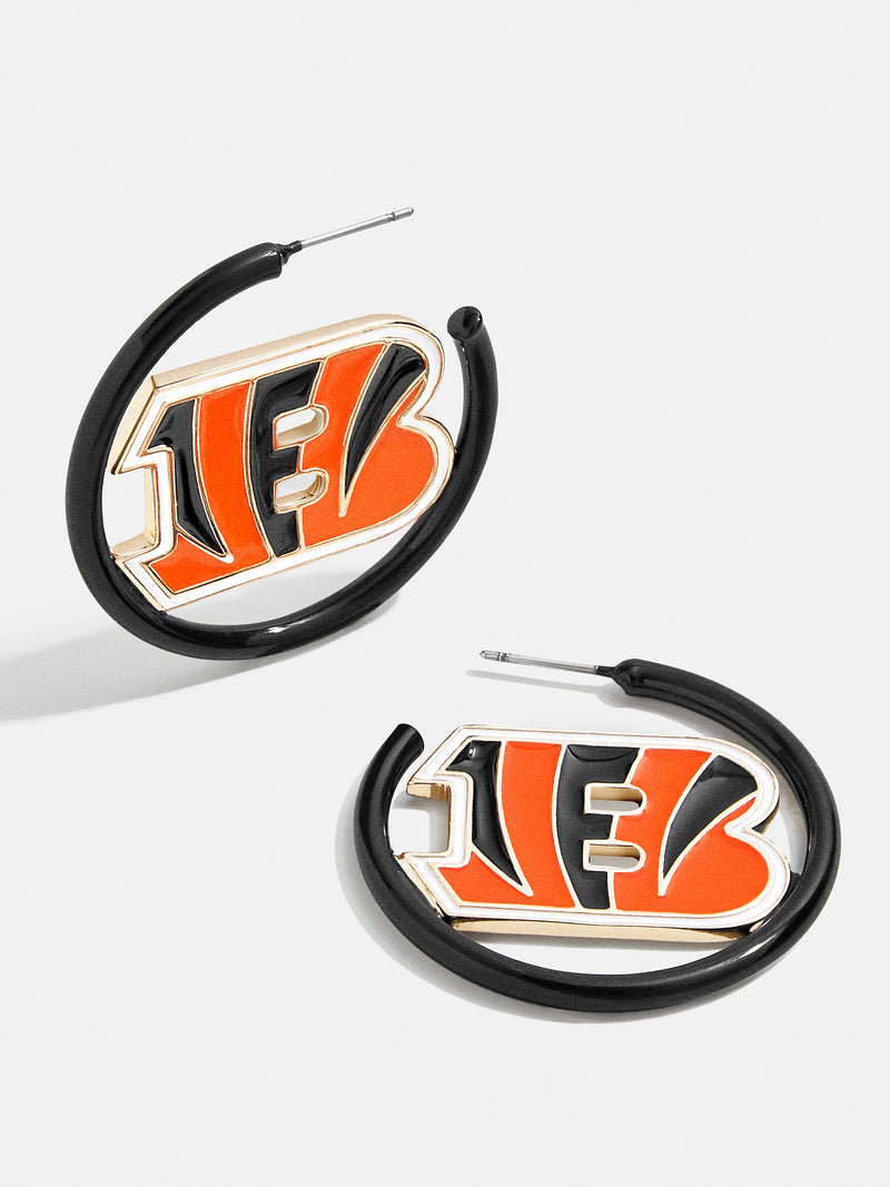 BaubleBar Cincinnati Bengals NFL Logo Hoops - Cincinnati Bengals - 
    NFL earrings
  
