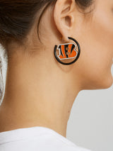 BaubleBar Cincinnati Bengals NFL Logo Hoops - Cincinnati Bengals - NFL hoop earrings