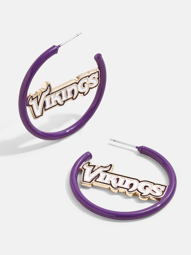 BaubleBar Minnesota Vikings NFL Logo Hoops - Minnesota Vikings - NFL hoop earrings