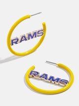 BaubleBar Los Angeles Rams NFL Logo Hoops - Los Angeles Rams - NFL hoop earrings