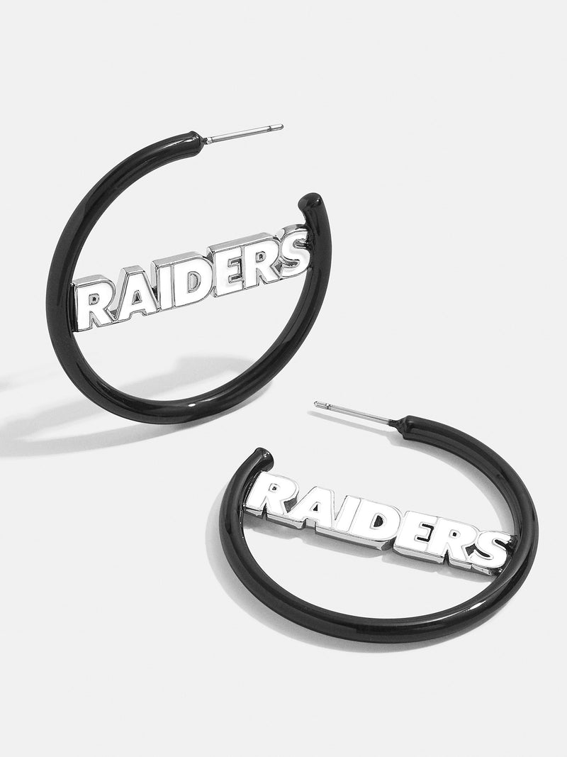 BaubleBar Las Vegas Raiders NFL Logo Hoops - Las Vegas Raiders - NFL hoop earrings
