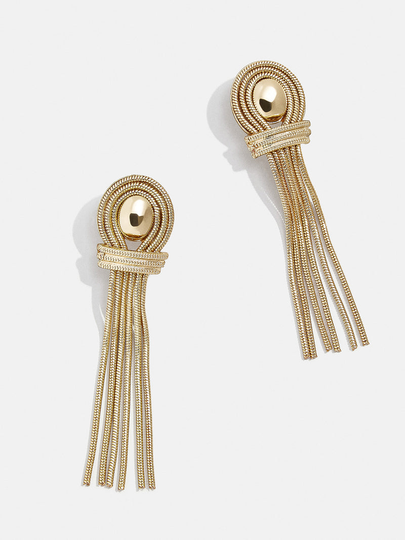 BaubleBar Lauren Earrings - Gold - Gold chain statement earrings