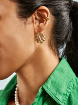 BaubleBar Maris Earrings - Gold shell stud earrings