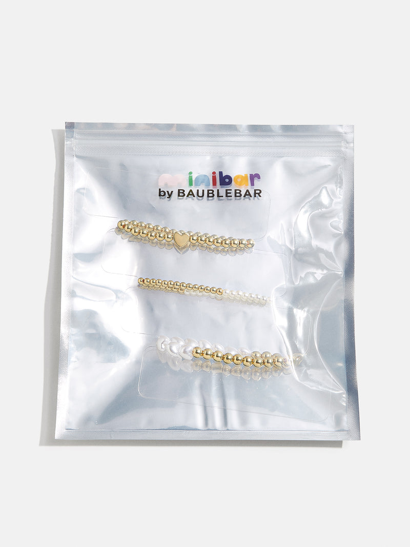 BaubleBar Playful Pearls Kids' Bracelet Set - Kids' Pearls - Three kids' beaded bracelets