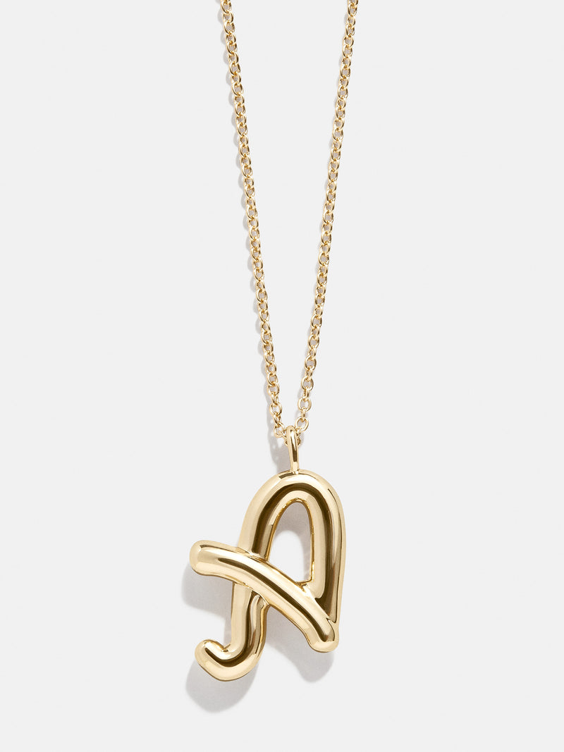 BaubleBar A - Gold initial pendant necklace