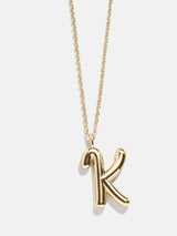 BaubleBar K - Gold initial pendant necklace