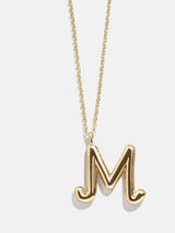 BaubleBar M - Gold initial pendant necklace