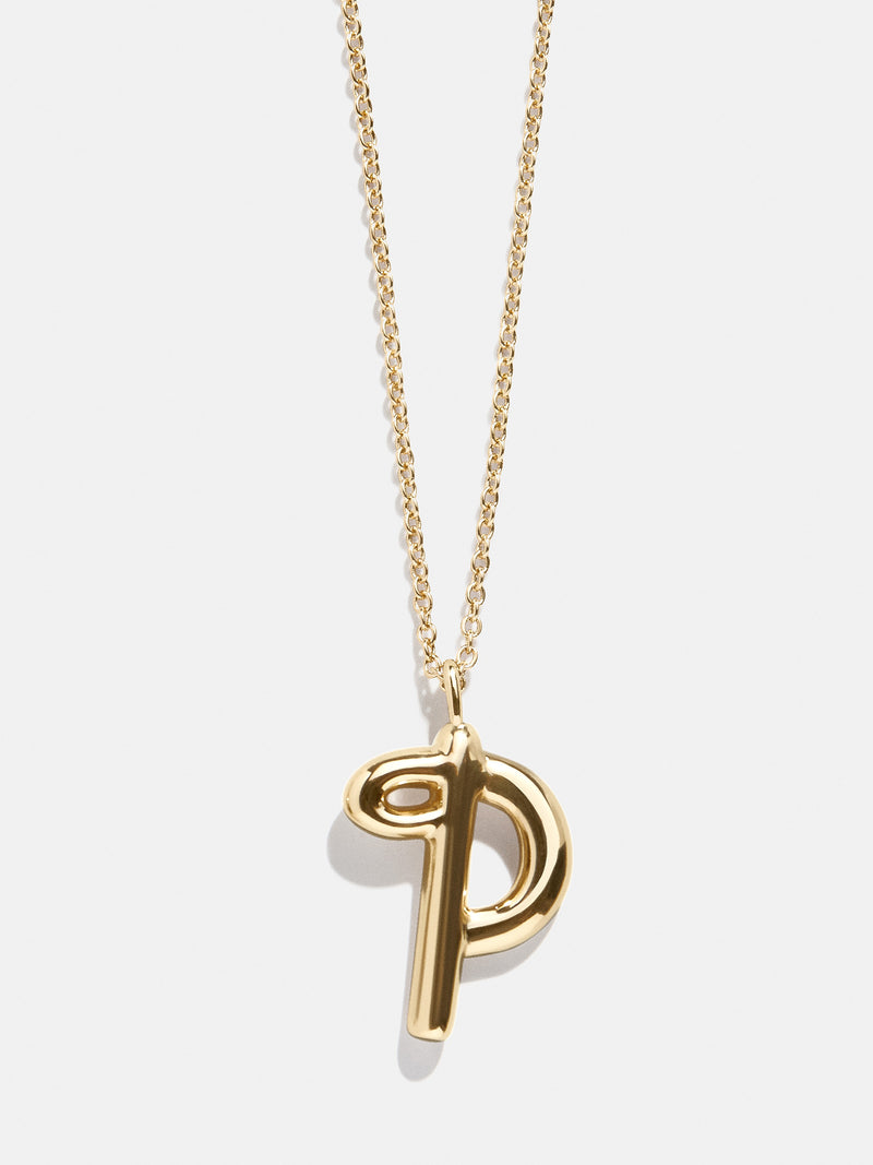 BaubleBar P - Gold initial pendant necklace