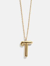BaubleBar T - Gold initial pendant necklace