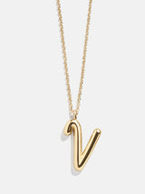 BaubleBar V - Gold initial pendant necklace