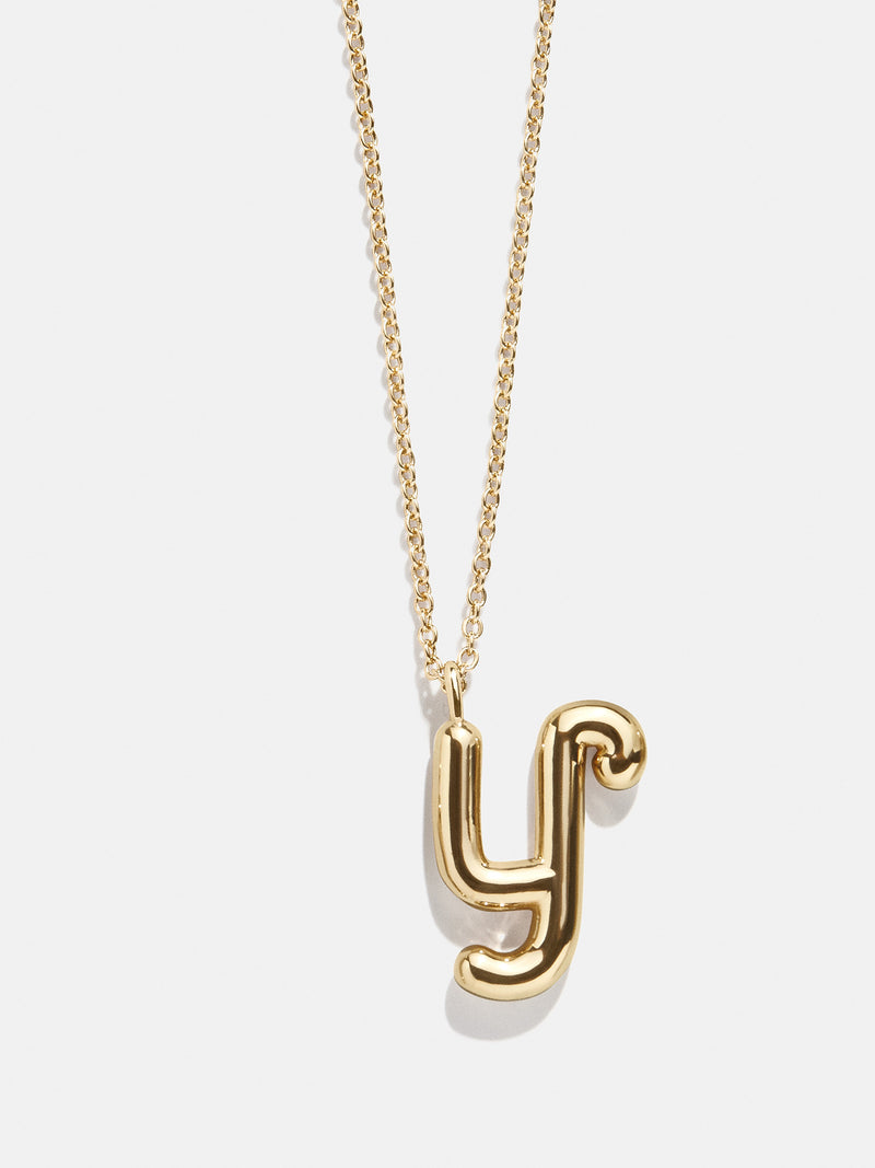 BaubleBar Y - Gold initial pendant necklace