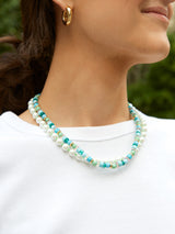BaubleBar Aqua - Adjustable colorful beaded necklace