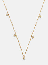 BaubleBar Clio 18K Gold Necklace - Clear/Gold - 18K Gold Plated Sterling Silver, Cubic Zirconia stones