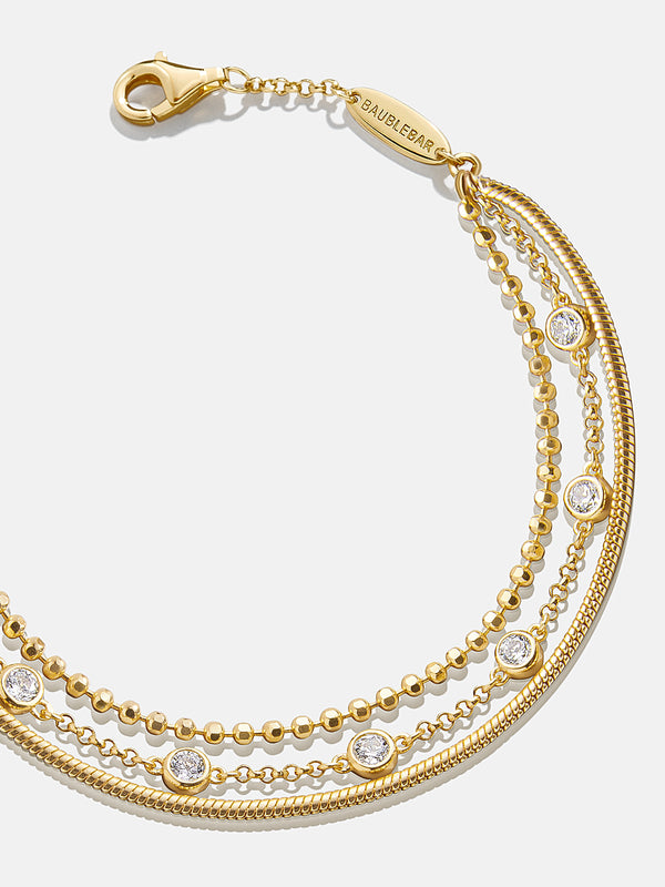 Skye 18K Gold Layered Bracelet - Gold/Pavé