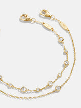 BaubleBar Yolanda 18K Gold Bracelet Set - Clear/Gold - 18K Gold Plated Sterling Silver, Cubic Zirconia stones