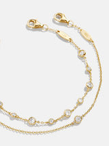 BaubleBar Yolanda 18K Gold Bracelet Set - Clear/Gold - 
    18K Gold Plated Sterling Silver, Cubic Zirconia stones
  
